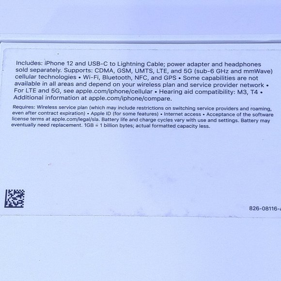 APPLE iPHONE 12 BOX ONLY 64GB Original Packaging OEM Steve Jobs LOGO STICKER - Picture 7 of 16